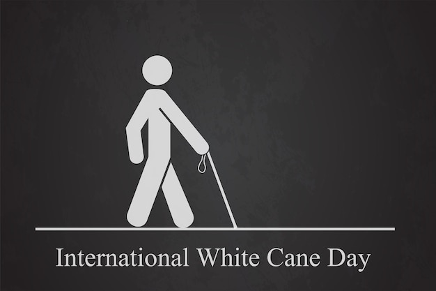 Vector white cane day man cross