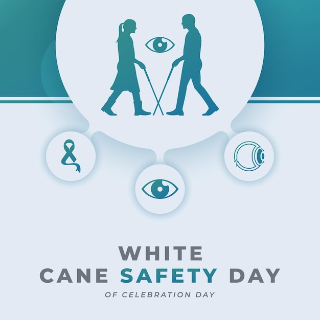 Vector white cane safety day celebration vector design for background poster banner advertising