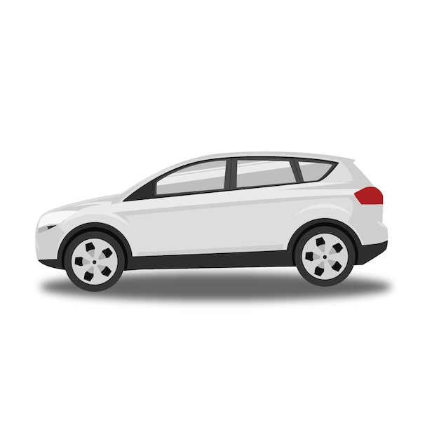 white car isolated vector illustration