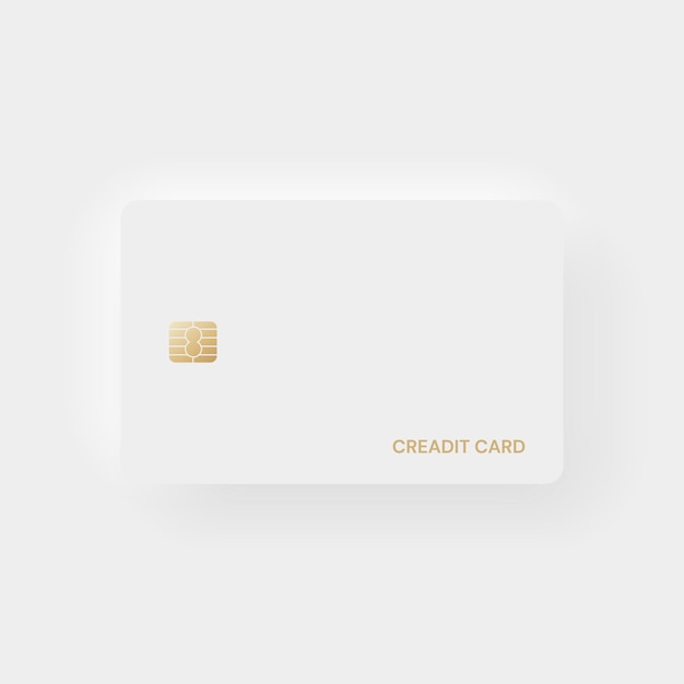 A white card with the words credit credit card on it.