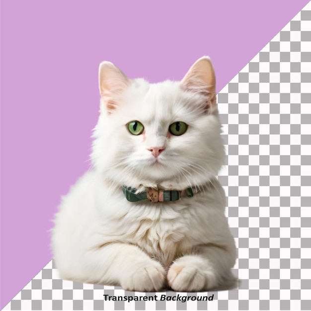 Vector white cat blue eye transparent png image