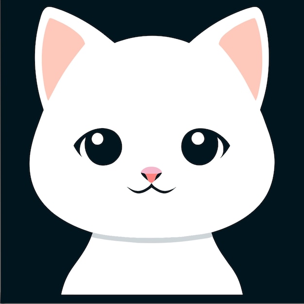 white cat vector illustration