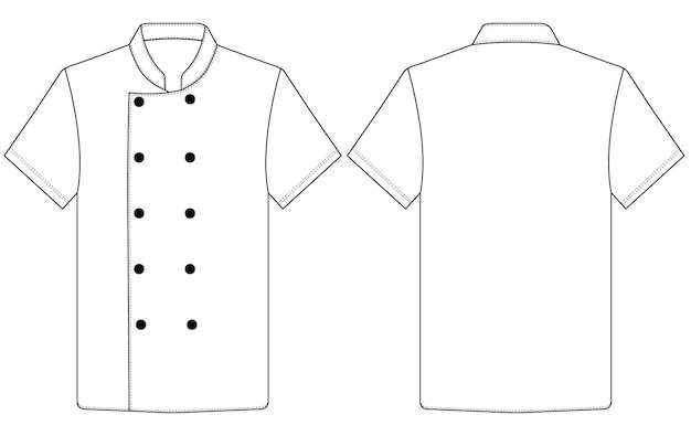 Vector white chef jacket vector illustration cook uniform shirt on white versatex chef jacket