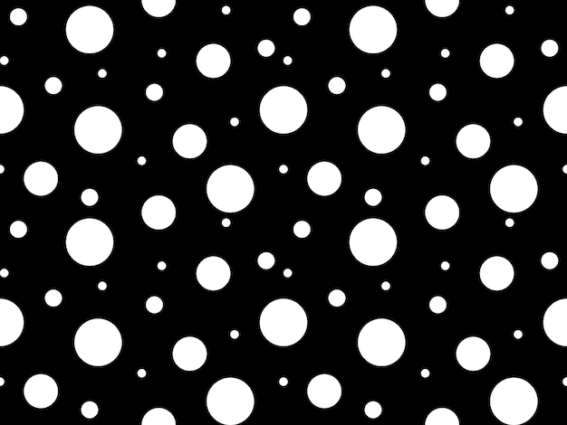 white circle shape seamless pattern on black background