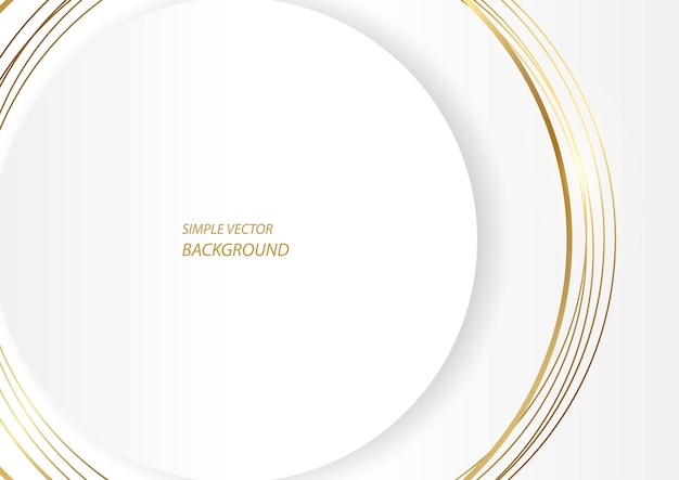 White circle with gold lines modern simple luxurious vector background in EPS10