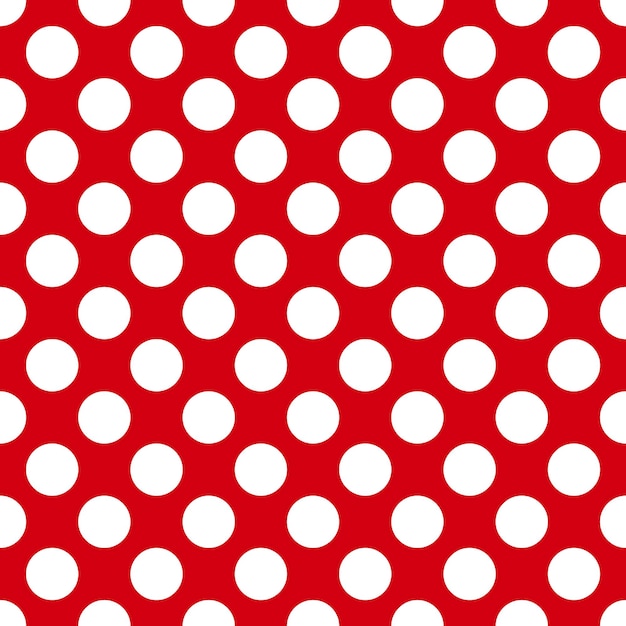 White circles on a red background seamless pattern