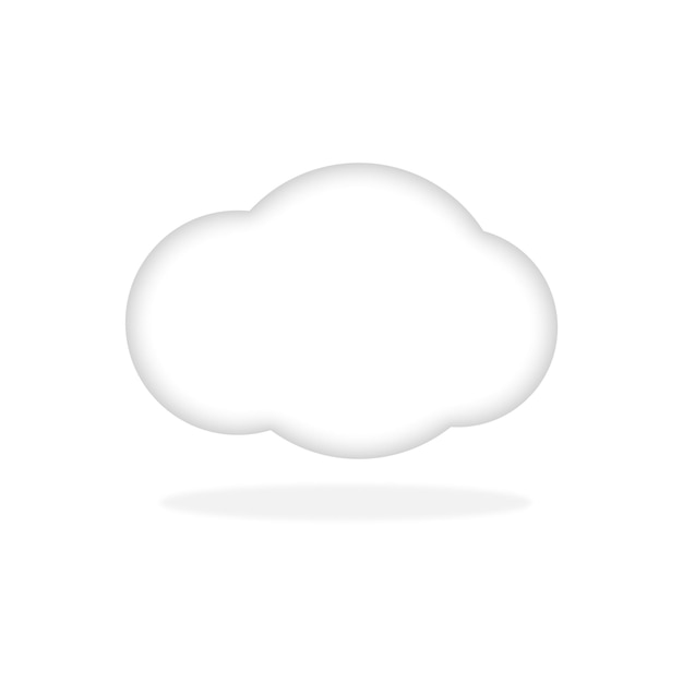 White cloud 3d vector icon Cartoon minimal style