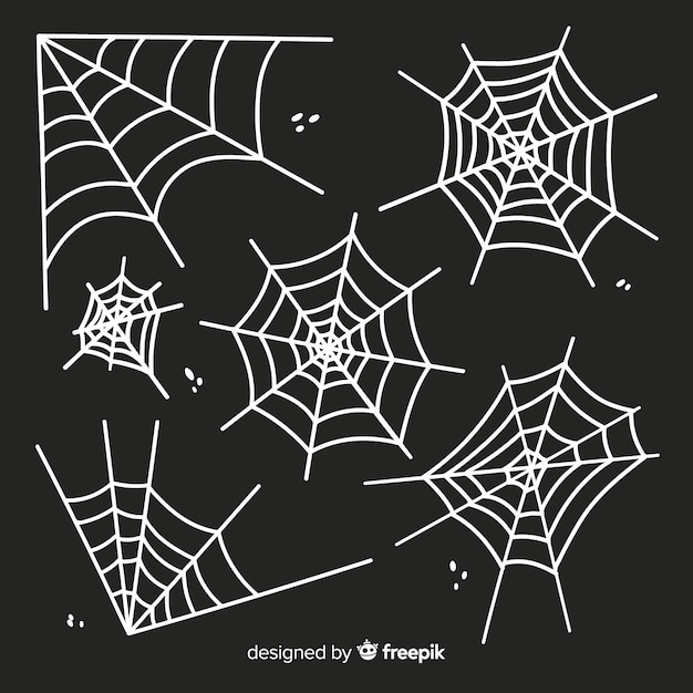 White cobweb silhouette isolated on dark background