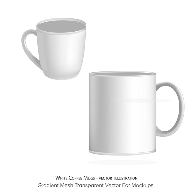 White Coffee Mug Vector Illustration