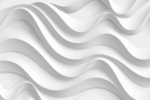 Vector white color wavy background with paper cut style