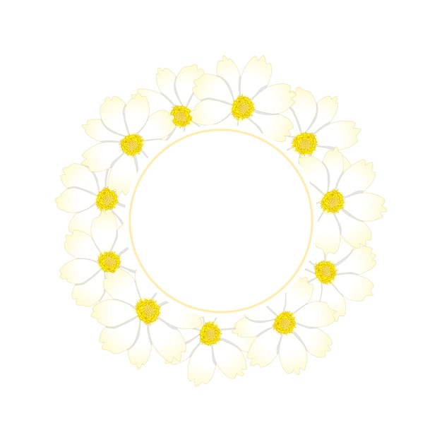 White Cosmos Flower Banner Wreath