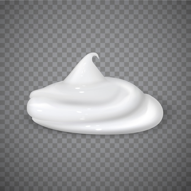 White cream, realistic vecor illustration. 