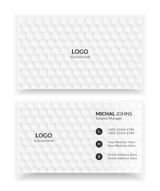 White Creative and Clean corporate business card templates.