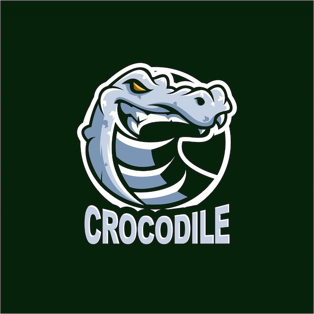 white crocodile logo illustration