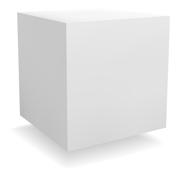 White cube Soft realistic shadow block in perspective