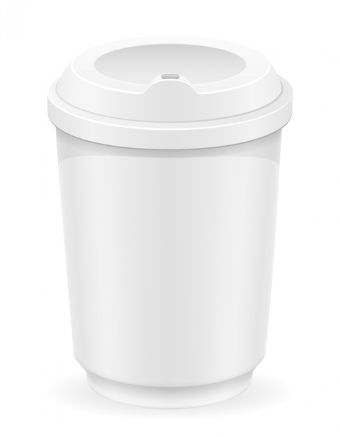 White cup for coffee or tea vector illustration