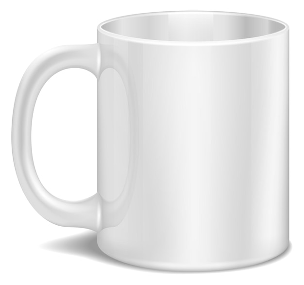 Vector white cup mockup ceramic blank realistic mug