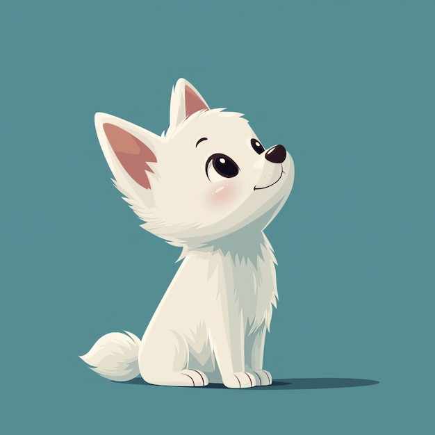 Vector white cute puppy cartoon dog vector