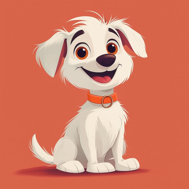 White Cute Puppy Cartoon Dog Vector