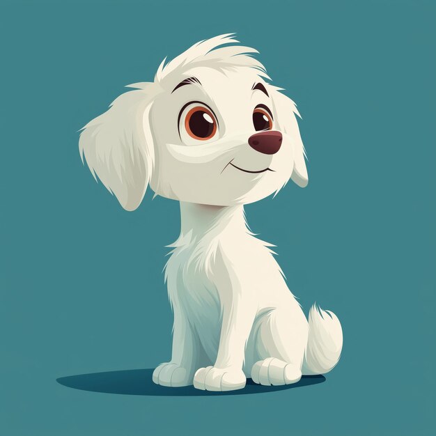 Vector white cute puppy cartoon dog vector