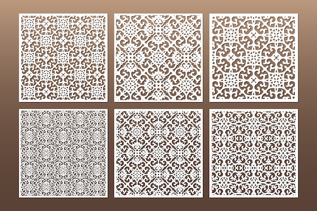 white decorative Die cut seamless pattern