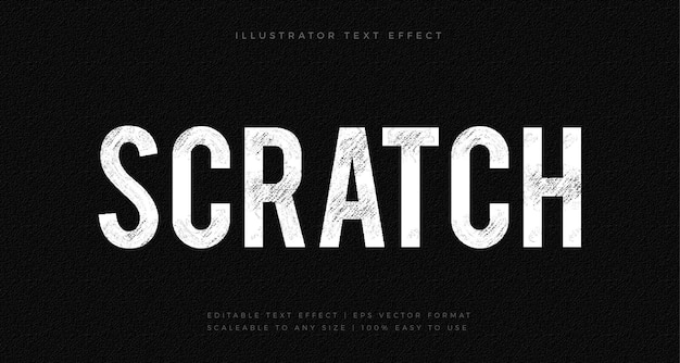 White Dirty Scratch Pencil Text Style Font Effect