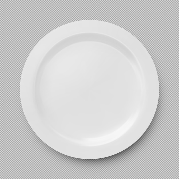 White dish plate isolated., tableware design element.