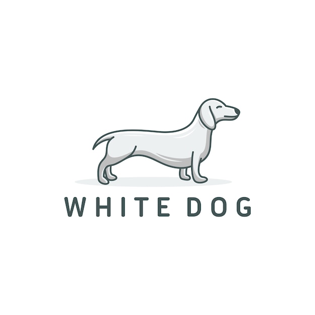 white dog logo design