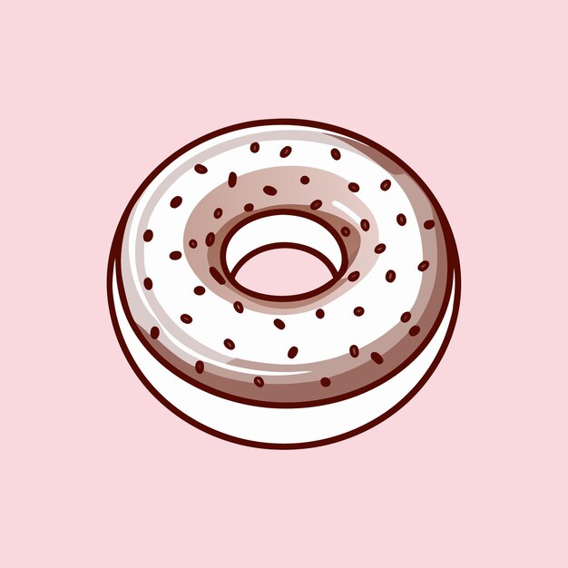 Vector a white donut with sprinkles on it and a pink background