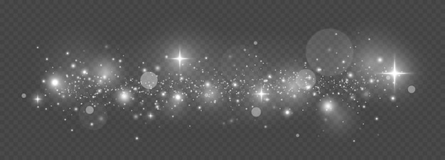 White dust white sparks and stars Christmas Abstract stylish light effect