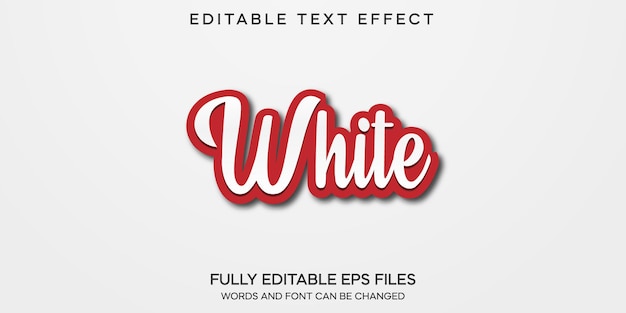 White editable 3d text effect