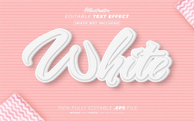 White editable text effect