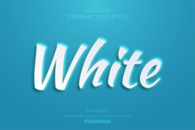 White Embossed Editable Text Effect Font Style