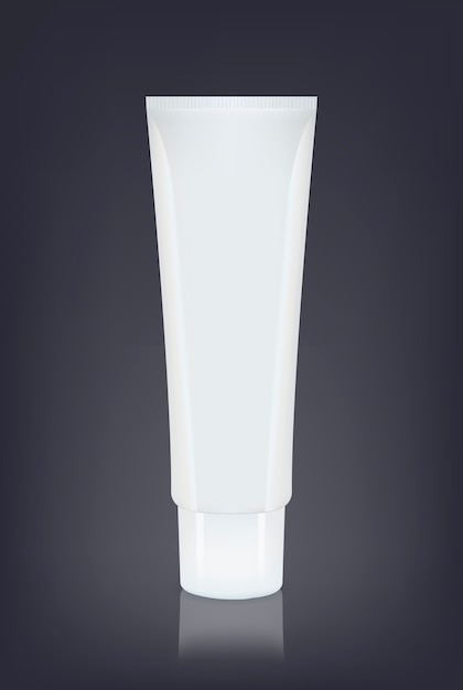 white empty cosmetics, cream container, tube. Isolated.  Realistic illustration