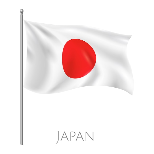 A white flag with a red circle in the center representing the flag of Japan