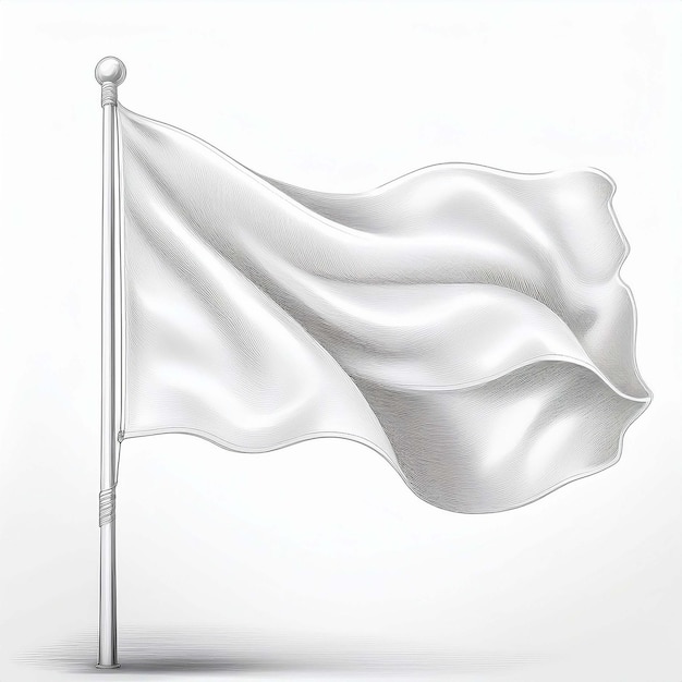 Vector a white flag with a white flag on it