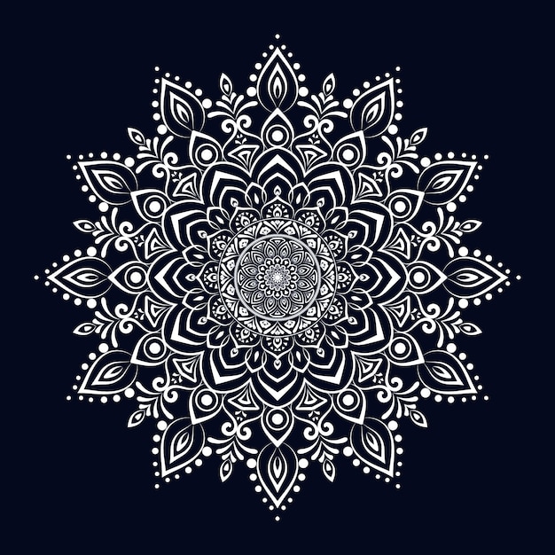 White flat mandala design template