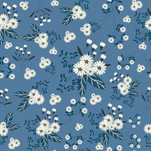 White flower seamless pattern