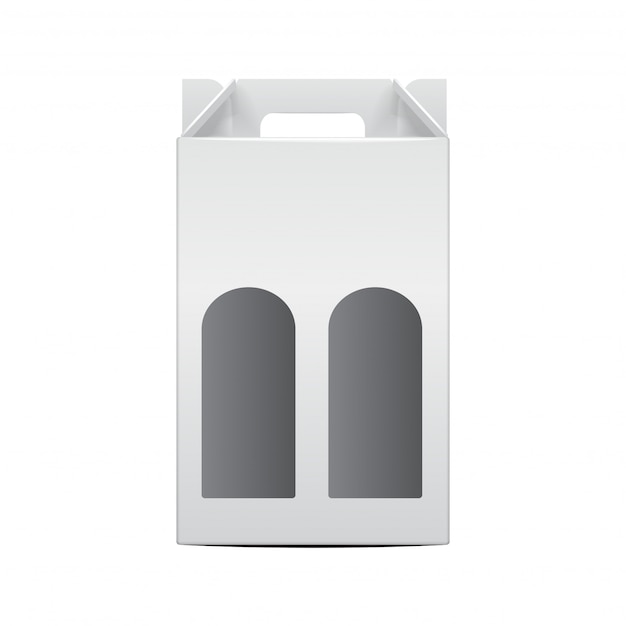 White folding package vine bottle Template.