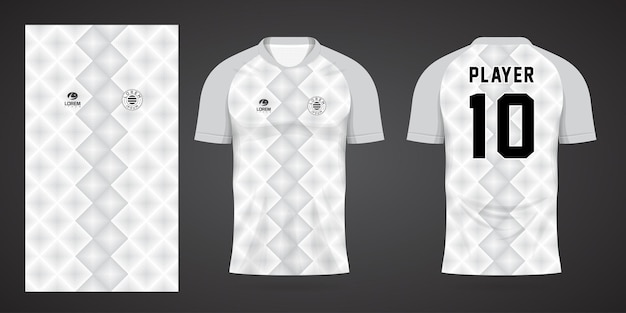 white football jersey sport design template