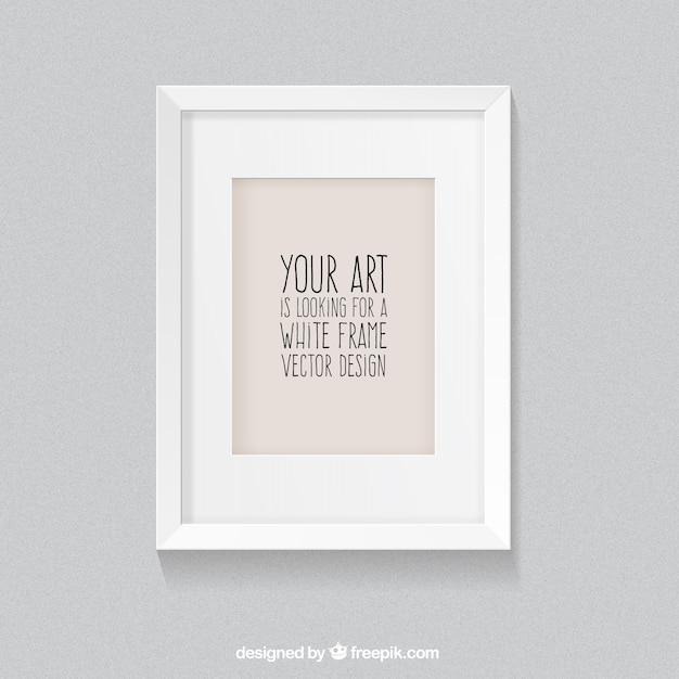 Vector white frame in realistic style