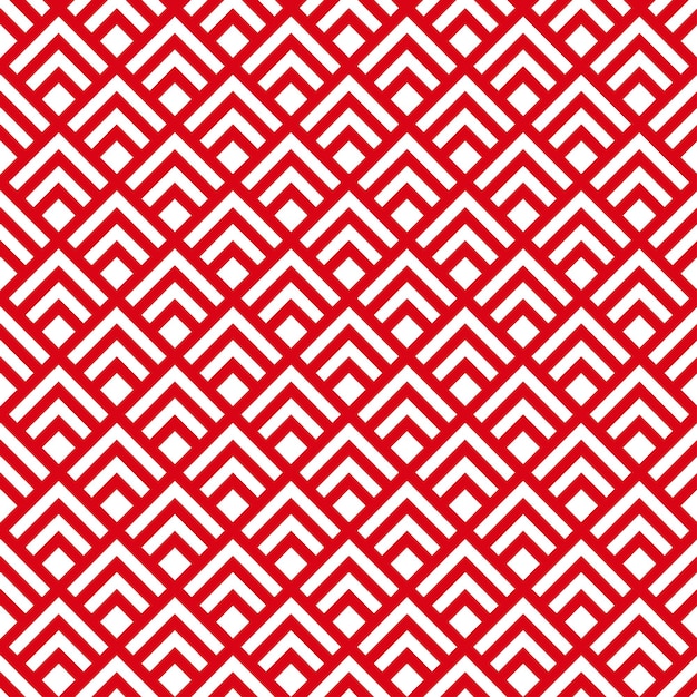 White geometric shapes seamless pattern with red background