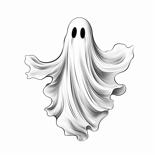 a white ghost with a face drawn on it