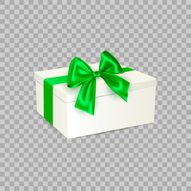 White Gift Box with Ribbon