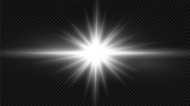 White glowing light explodes on a black background