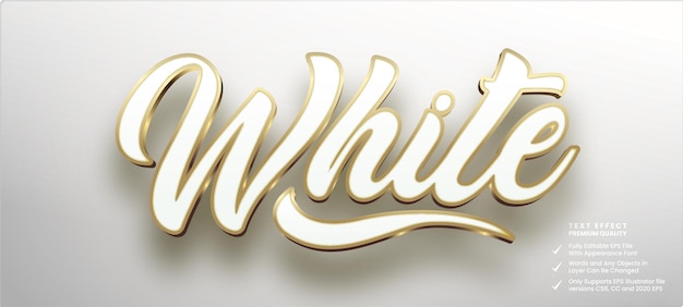 White gold text style effect