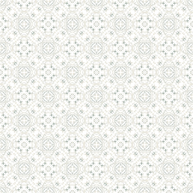 White and gray floral pattern on a white background.