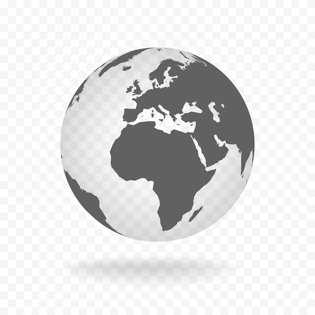 White gray globe glass transparent vector illustration