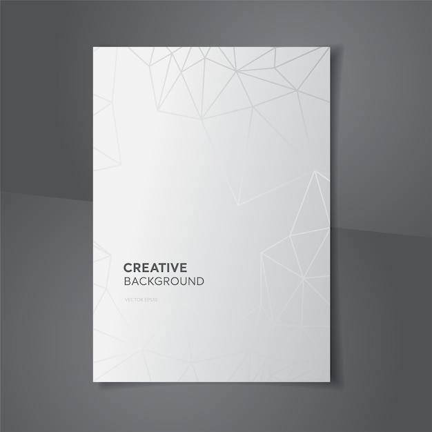 White gray gradient book cover background with abstract polygon lines