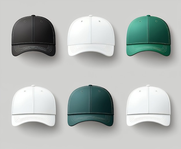 Vector a white and green cap with a white cap that says caps